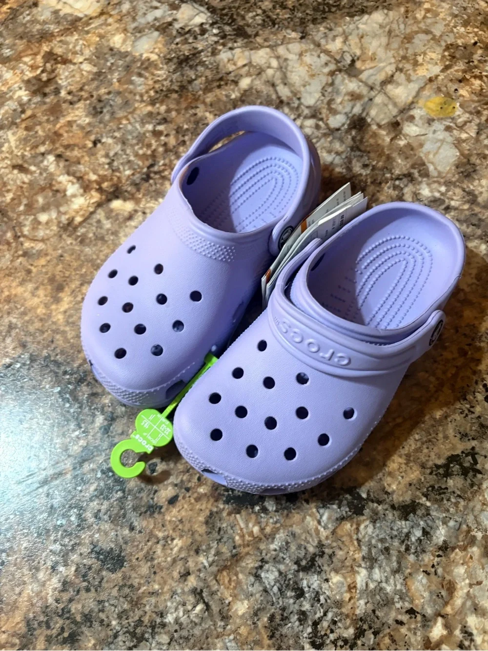 CROCS Kids Lavender Classic Clogs with Heel Strap